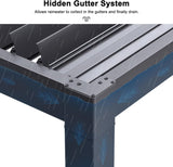 PURPLE LEAF Caesar Outdoor Louvered Pergola Patio Sun Shade Shelter with Adjustable Hardtop Patio Pergola Gray Frame White Roof