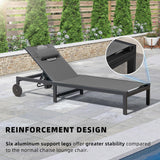PURPLE LEAF Patio Tanning Chaise Lounge Chair Set with Face Down Hole