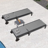 PURPLE LEAF Patio Tanning Chaise Lounge Chair Set with Face Down Hole