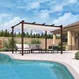 PURPLE LEAF Pergola Outdoor Retractable Metal Pergola with Canopy Patio Pergola with Shade Cover for Garden Pool Yard Beach Deck