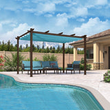 PURPLE LEAF Pergola Outdoor Retractable Metal Pergola with Canopy Patio Pergola with Shade Cover for Garden Pool Yard Beach Deck