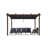 PURPLE LEAF Pergola Outdoor Retractable Metal Pergola with Canopy Patio Pergola with Shade Cover for Garden Pool Yard Beach Deck