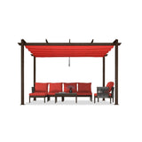 PURPLE LEAF Pergola Outdoor Retractable Metal Pergola with Canopy Patio Pergola with Shade Cover for Garden Pool Yard Beach Deck