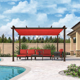 PURPLE LEAF Pergola Outdoor Retractable Metal Pergola with Canopy Patio Pergola with Shade Cover for Garden Pool Yard Beach Deck