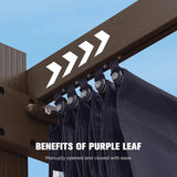 PURPLE LEAF Pergola Outdoor Retractable Metal Pergola with Canopy Patio Pergola with Shade Cover for Garden Pool Yard Beach Deck