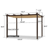 PURPLE LEAF Pergola Outdoor Retractable Metal Pergola with Canopy Patio Pergola with Shade Cover for Garden Pool Yard Beach Deck