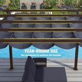 PURPLE LEAF Pergola Outdoor Retractable Metal Pergola with Canopy Patio Pergola with Shade Cover for Garden Pool Yard Beach Deck