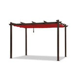 PURPLE LEAF Pergola Outdoor Retractable Metal Pergola with Canopy Patio Pergola with Shade Cover for Garden Pool Yard Beach Deck