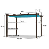 PURPLE LEAF Pergola Outdoor Retractable Metal Pergola with Canopy Patio Pergola with Shade Cover for Garden Pool Yard Beach Deck