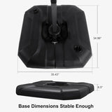 PURPLE LEAF Lateral Tilt Patio Umbrella with Base, 360° Swivel Cantilever Umbrella with Stand