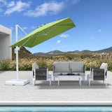PURPLE LEAF Morden White Outdoor Umbrella Premium Aluminum Patio Cantilever Pool Sun Umbrellas