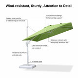 PURPLE LEAF Morden White Outdoor Umbrella Premium Aluminum Patio Cantilever Pool Sun Umbrellas