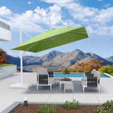 PURPLE LEAF Morden White Outdoor Umbrella Premium Aluminum Patio Cantilever Pool Sun Umbrellas