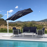 PURPLE LEAF Morden White Outdoor Umbrella Premium Aluminum Patio Cantilever Pool Sun Umbrellas