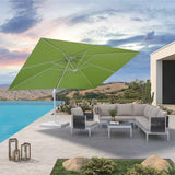 PURPLE LEAF Morden White Outdoor Umbrella Premium Aluminum Patio Cantilever Pool Sun Umbrellas