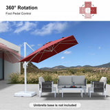 PURPLE LEAF Morden White Outdoor Umbrella Premium Aluminum Patio Cantilever Pool Sun Umbrellas