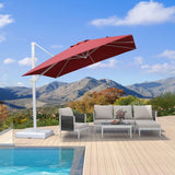 PURPLE LEAF Morden White Outdoor Umbrella Premium Aluminum Patio Cantilever Pool Sun Umbrellas