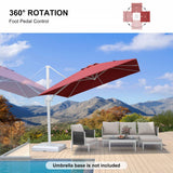 PURPLE LEAF Morden White Outdoor Umbrella Premium Aluminum Patio Cantilever Pool Sun Umbrellas