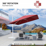 PURPLE LEAF Morden White Outdoor Umbrella Premium Aluminum Patio Cantilever Pool Sun Umbrellas