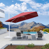 PURPLE LEAF Morden White Outdoor Umbrella Premium Aluminum Patio Cantilever Pool Sun Umbrellas