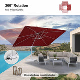 PURPLE LEAF Morden White Outdoor Umbrella Premium Aluminum Patio Cantilever Pool Sun Umbrellas