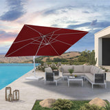 PURPLE LEAF Morden White Outdoor Umbrella Premium Aluminum Patio Cantilever Pool Sun Umbrellas