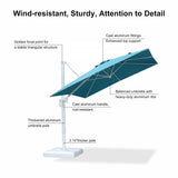 PURPLE LEAF Morden White Outdoor Umbrella Premium Aluminum Patio Cantilever Pool Sun Umbrellas