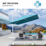 PURPLE LEAF Morden White Outdoor Umbrella Premium Aluminum Patio Cantilever Pool Sun Umbrellas