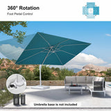 PURPLE LEAF Morden White Outdoor Umbrella Premium Aluminum Patio Cantilever Pool Sun Umbrellas