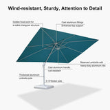 PURPLE LEAF Morden White Outdoor Umbrella Premium Aluminum Patio Cantilever Pool Sun Umbrellas