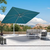 PURPLE LEAF Morden White Outdoor Umbrella Premium Aluminum Patio Cantilever Pool Sun Umbrellas