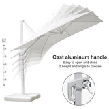 PURPLE LEAF Morden White Outdoor Umbrella Premium Aluminum Patio Cantilever Pool Sun Umbrellas