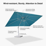 PURPLE LEAF Morden White Outdoor Umbrella Premium Aluminum Patio Cantilever Pool Sun Umbrellas