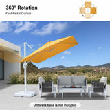 PURPLE LEAF Morden White Outdoor Umbrella Premium Aluminum Patio Cantilever Pool Sun Umbrellas