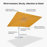 PURPLE LEAF Morden White Outdoor Umbrella Premium Aluminum Patio Cantilever Pool Sun Umbrellas