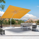 PURPLE LEAF Morden White Outdoor Umbrella Premium Aluminum Patio Cantilever Pool Sun Umbrellas