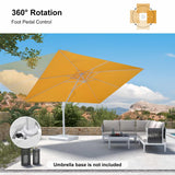 PURPLE LEAF Morden White Outdoor Umbrella Premium Aluminum Patio Cantilever Pool Sun Umbrellas
