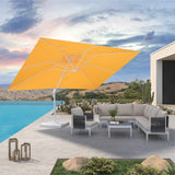 PURPLE LEAF Morden White Outdoor Umbrella Premium Aluminum Patio Cantilever Pool Sun Umbrellas