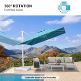 PURPLE LEAF Morden White Outdoor Umbrella Premium Aluminum Patio Cantilever Pool Sun Umbrellas