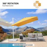 PURPLE LEAF Morden White Outdoor Umbrella Premium Aluminum Patio Cantilever Pool Sun Umbrellas
