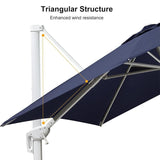 PURPLE LEAF Morden White Outdoor Umbrella Premium Aluminum Patio Cantilever Pool Sun Umbrellas