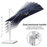 PURPLE LEAF Morden White Outdoor Umbrella Premium Aluminum Patio Cantilever Pool Sun Umbrellas