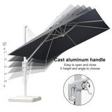 PURPLE LEAF Morden White Outdoor Umbrella Premium Aluminum Patio Cantilever Pool Sun Umbrellas
