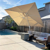 PURPLE LEAF Morden White Outdoor Umbrella Premium Aluminum Patio Cantilever Pool Sun Umbrellas