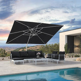 PURPLE LEAF Morden White Outdoor Umbrella Premium Aluminum Patio Cantilever Pool Sun Umbrellas