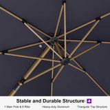 PURPLE LEAF Wood Grain Cantilever Patio Umbrella Aluminum Outdoor Umbrellas