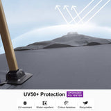 PURPLE LEAF Wood Grain Cantilever Patio Umbrella Aluminum Outdoor Umbrellas