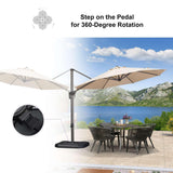 PURPLE LEAF Durable Patio Outdoor Umbrella Aluminum Round Cantilever Sun Yard Umbrellas For Pool, Deck