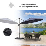 PURPLE LEAF Durable Patio Outdoor Umbrella Aluminum Round Cantilever Sun Yard Umbrellas For Pool, Deck