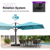 PURPLE LEAF Outdoor Sun Heavy Duty Large Cantilever Umbrella with Base